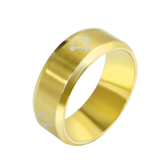 Other - 8 MM Gold Stainless Steel  Band Ring Sz 14